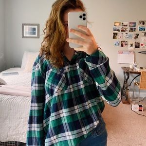 Blue, White, & Green Cozy Flannel